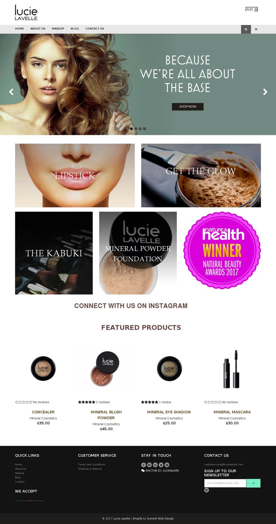 lucielavelle.com shopify website screenshot