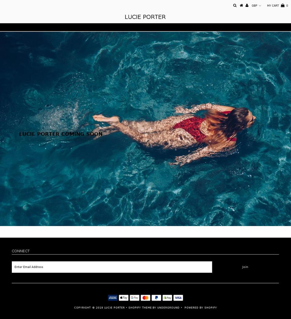 lucieporter.com shopify website screenshot