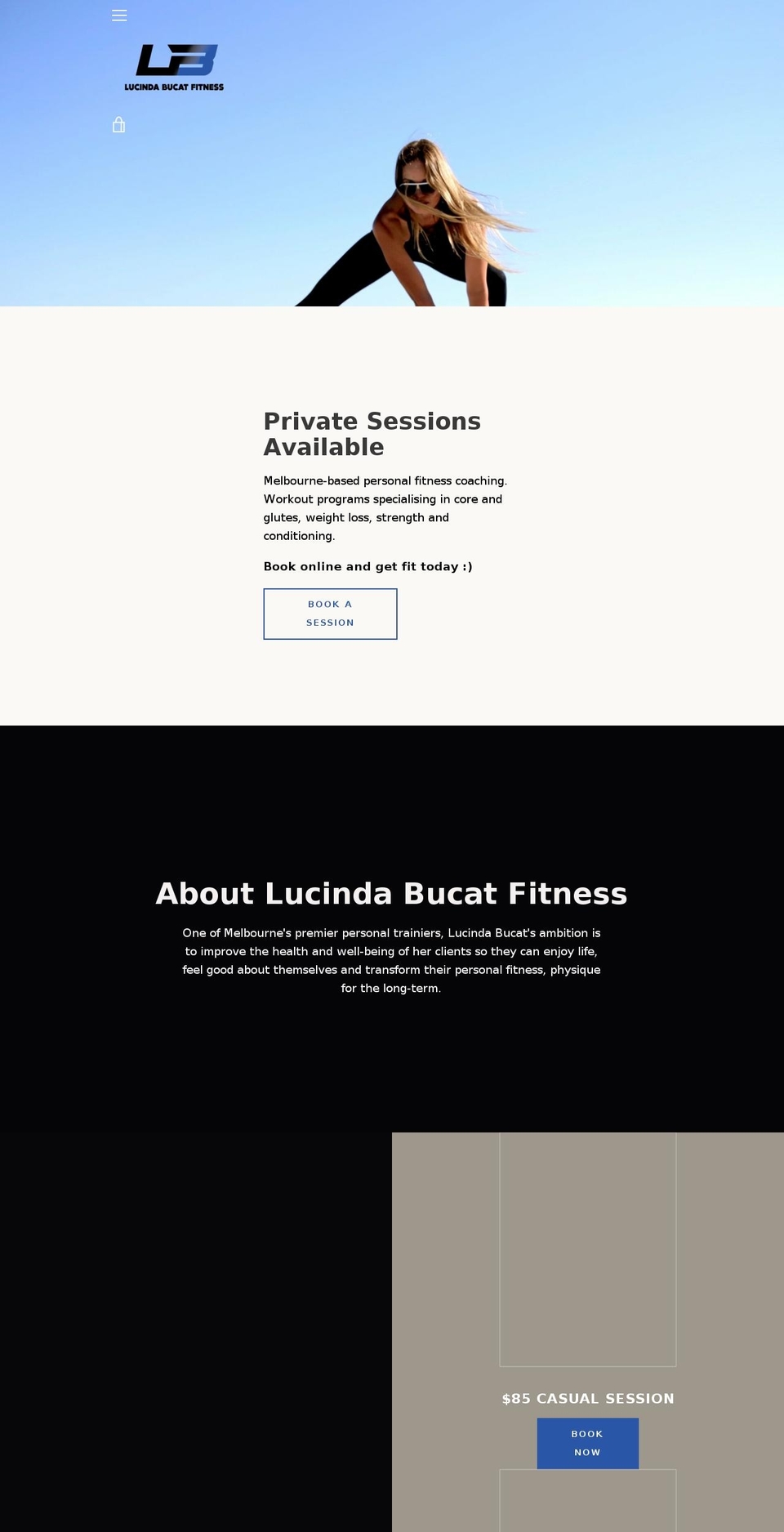 lucindabucatfitness.com — Shopify storefront screenshot