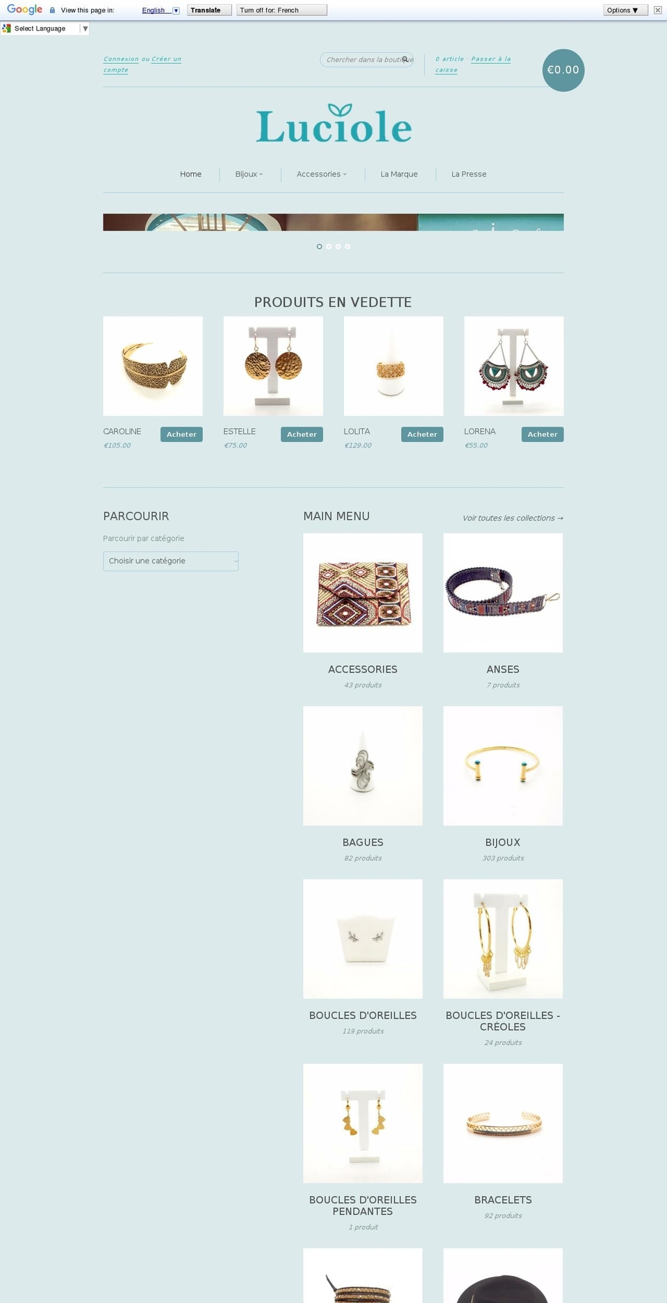 lucioledesneiges.com shopify website screenshot