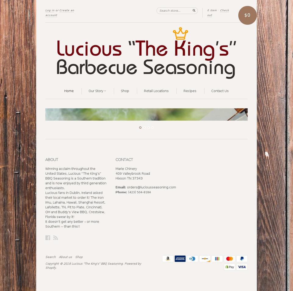 luciousseasoning.com shopify website screenshot