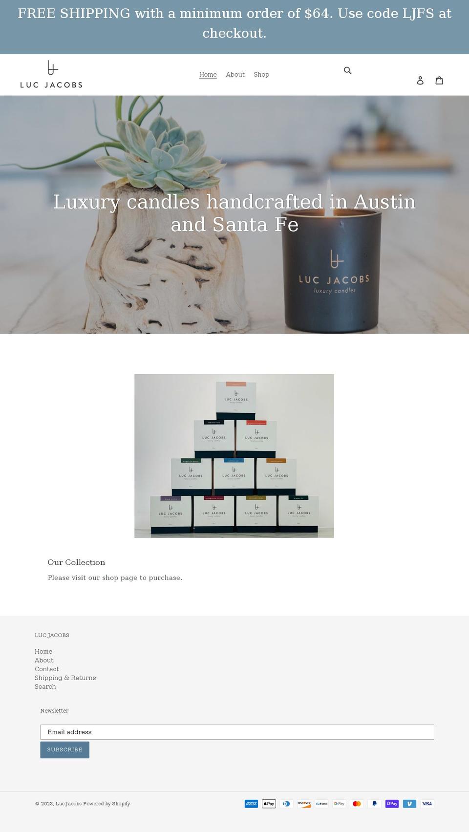 lucjacobs.com shopify website screenshot