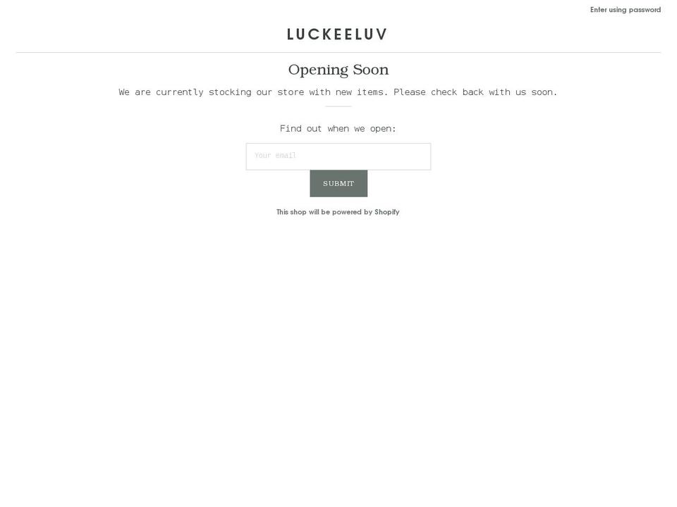 luckeeluv.com shopify website screenshot
