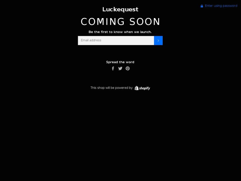 luckequest.com — Shopify storefront screenshot