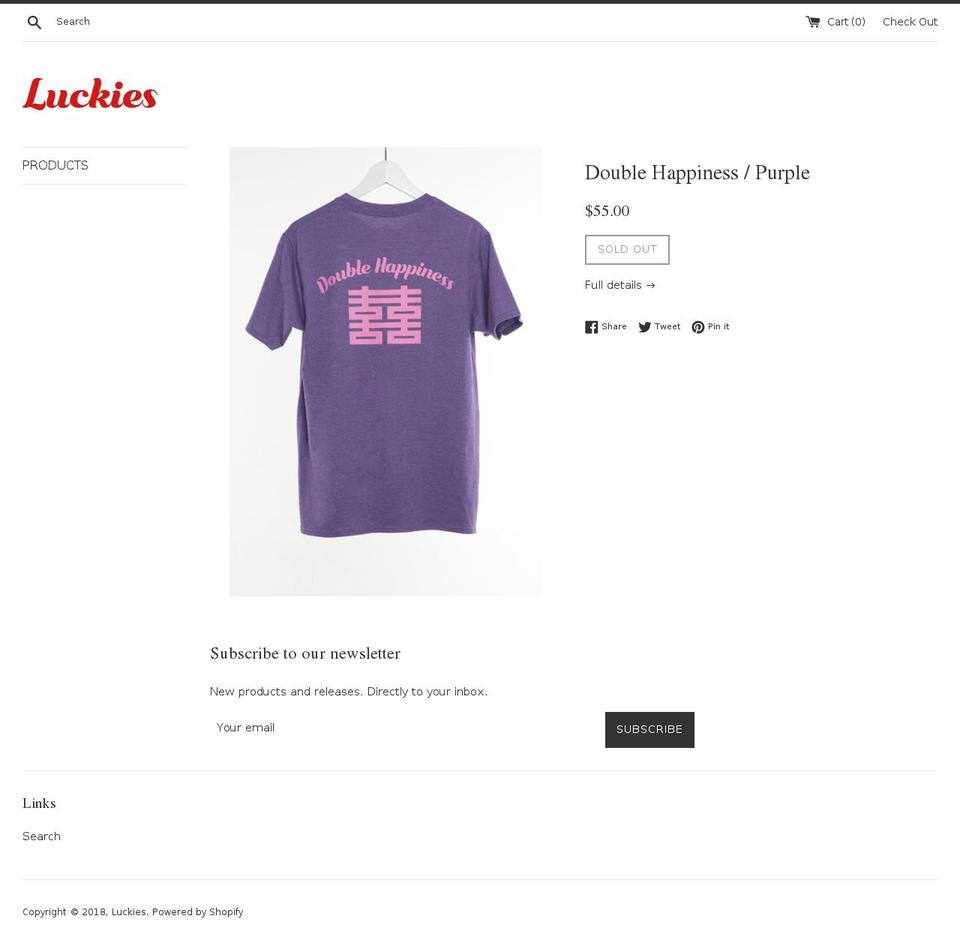 luckiesinternational.com shopify website screenshot