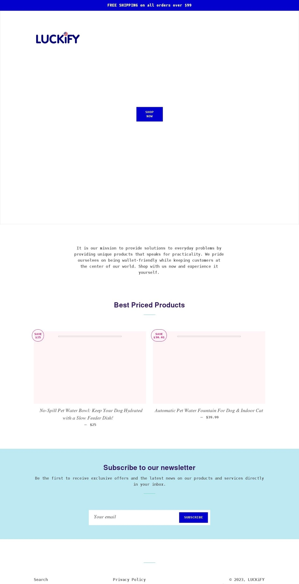 luckify.net shopify website screenshot
