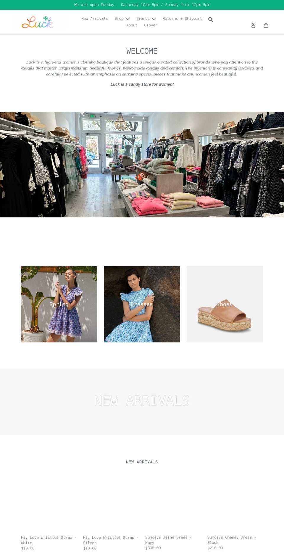 lucklafayette.com shopify website screenshot