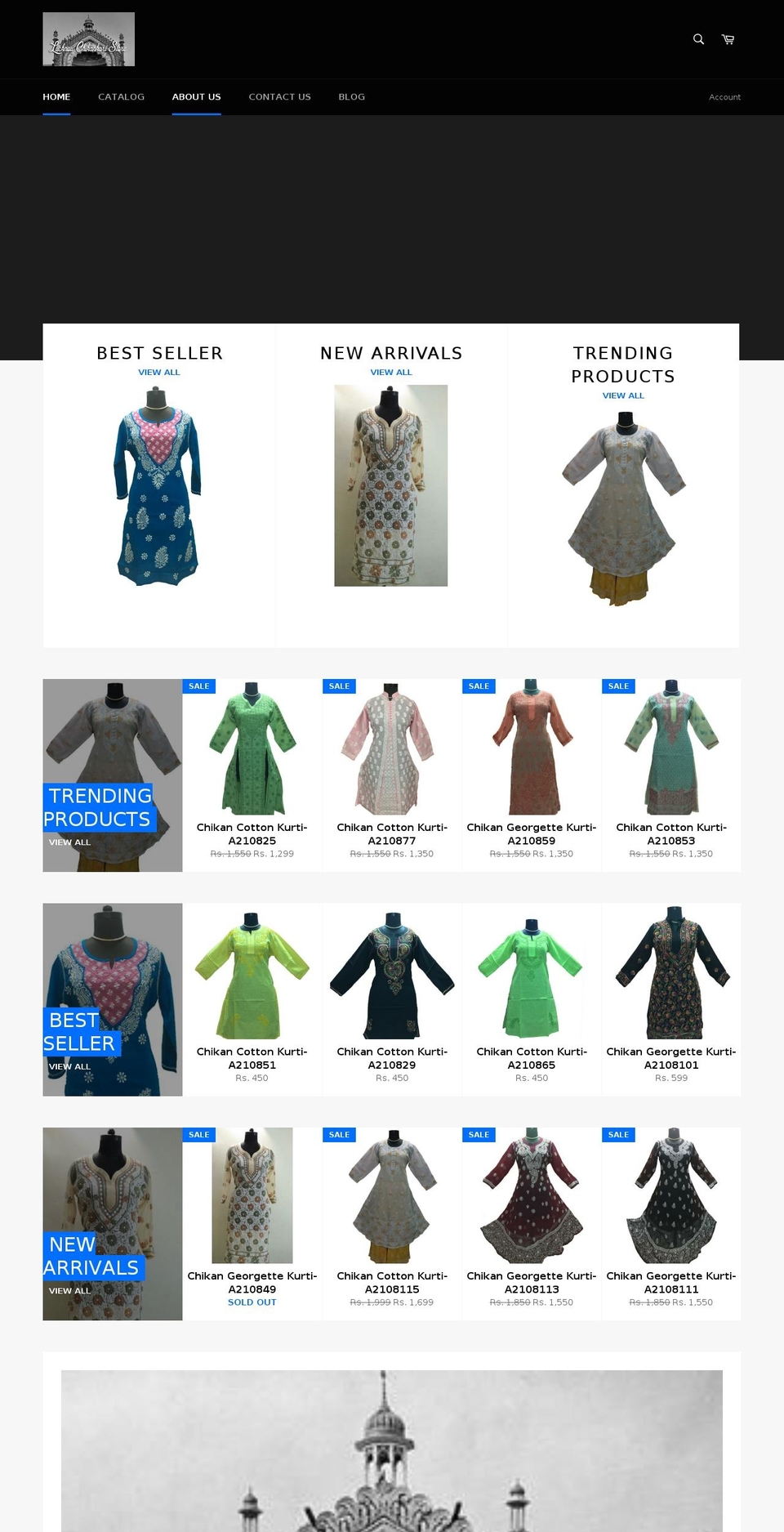 lucknowchikankaristore.com — Shopify storefront screenshot
