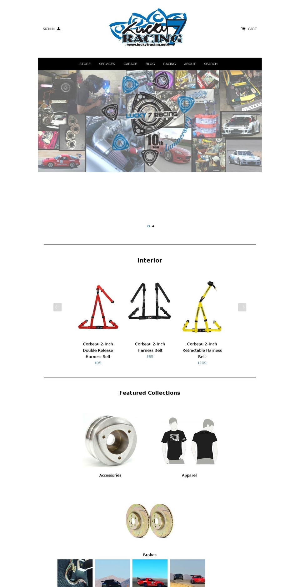 lucky7racing.com shopify website screenshot