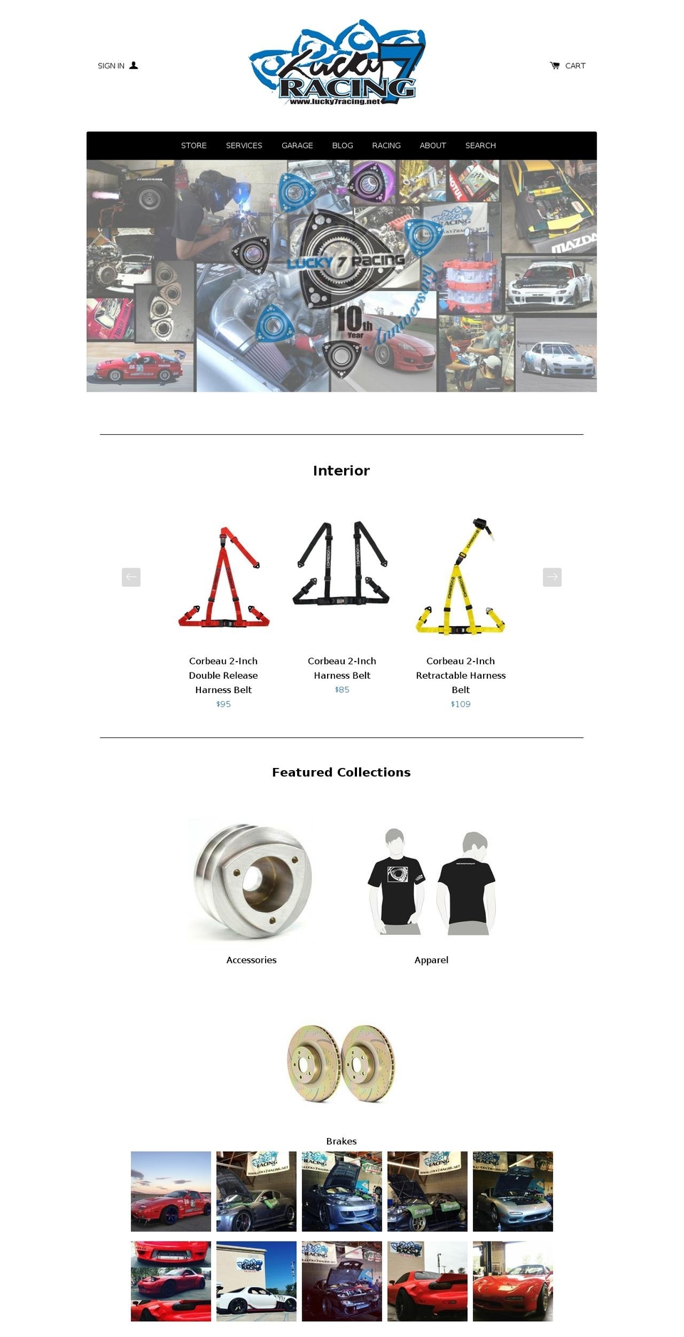 Solo Shopify theme site example lucky7racing.net