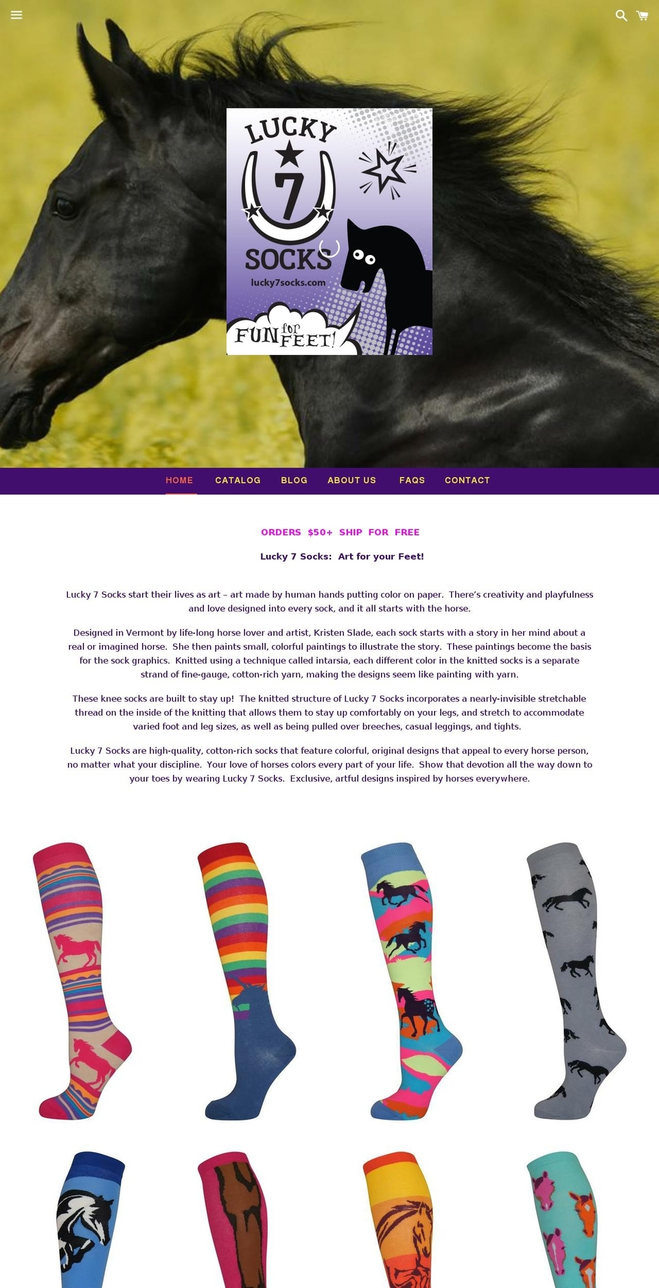 lucky7socks.com shopify website screenshot