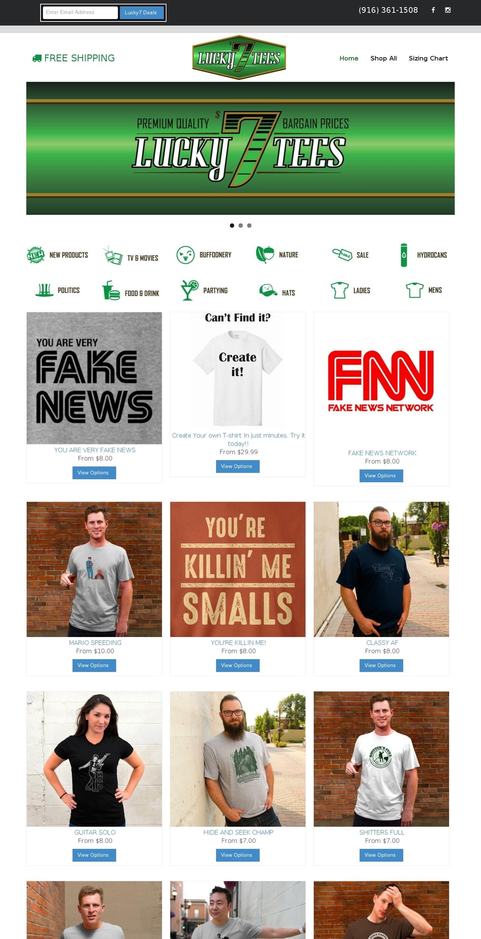 lucky7tees.com — Shopify storefront screenshot