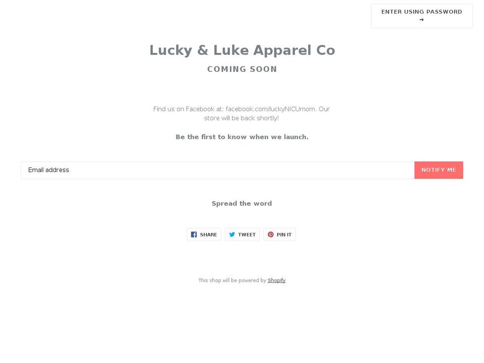 luckyandluke.com — Shopify storefront screenshot