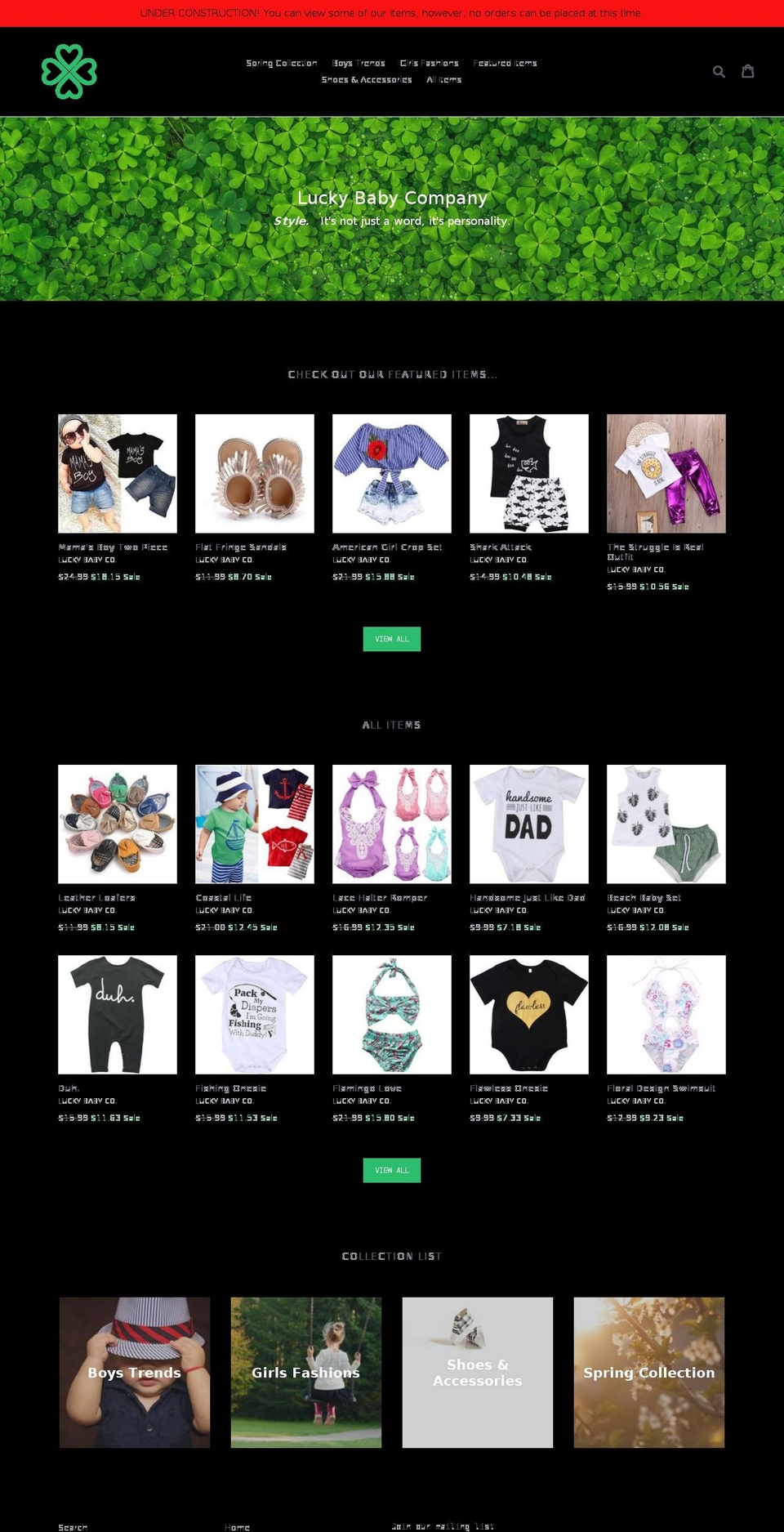 luckybabyco.com shopify website screenshot