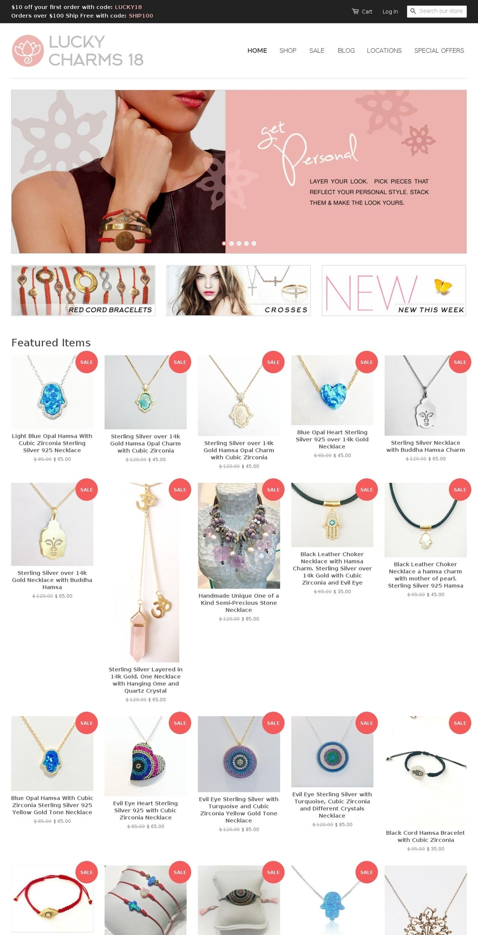luckycharms18.com shopify website screenshot