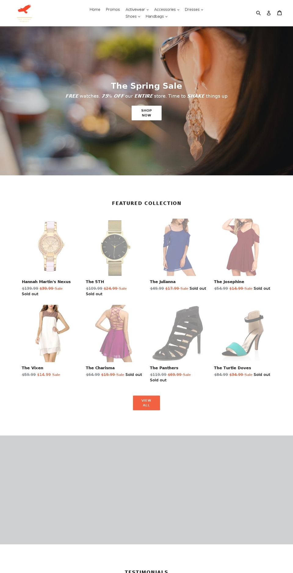luckydamsel.com — Shopify storefront screenshot