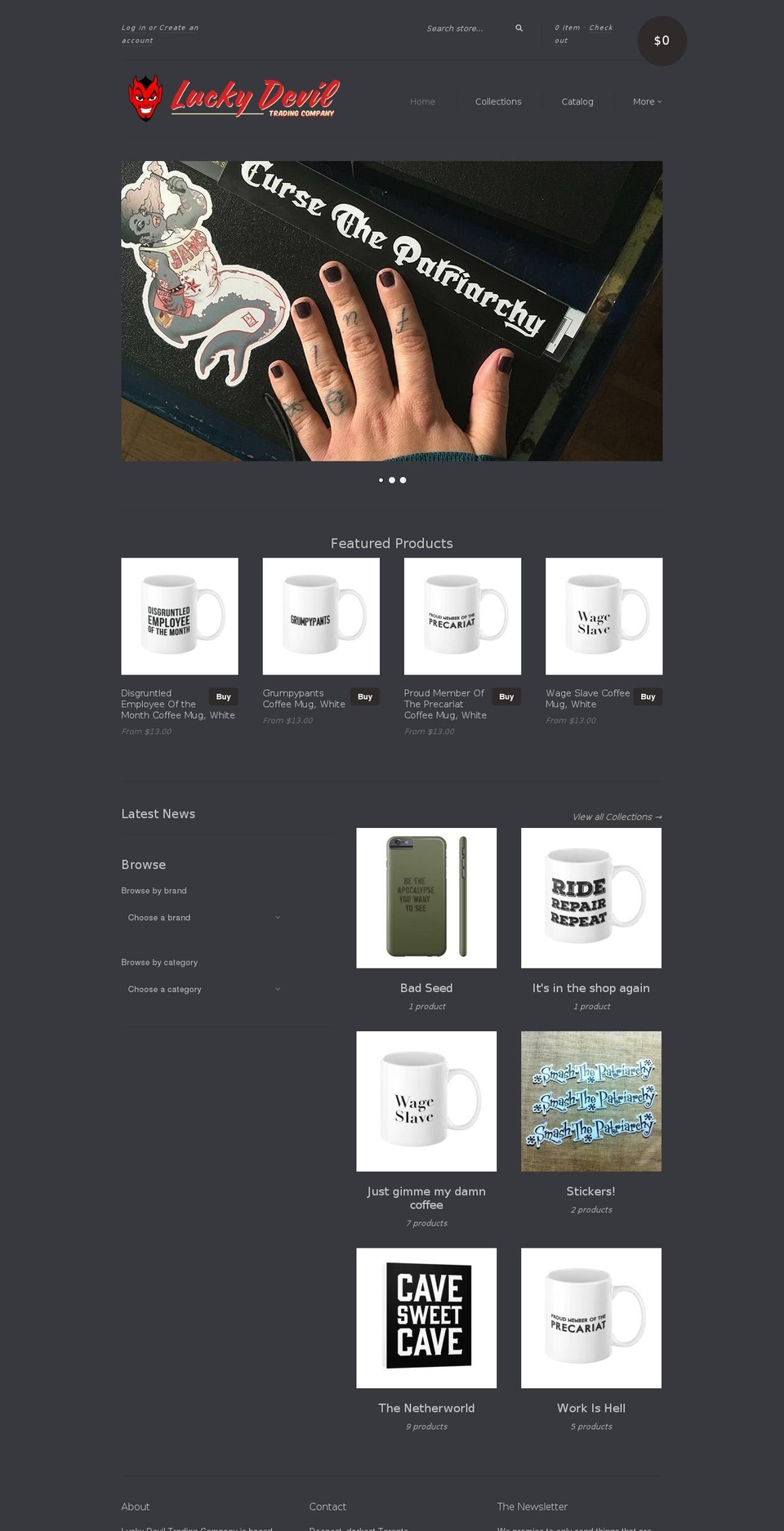 luckydeviltrading.com — Shopify storefront screenshot