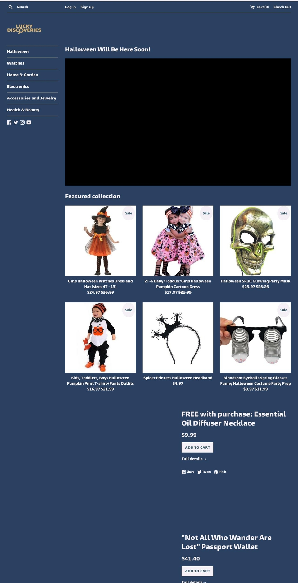 luckydiscoveries.com — Shopify storefront screenshot