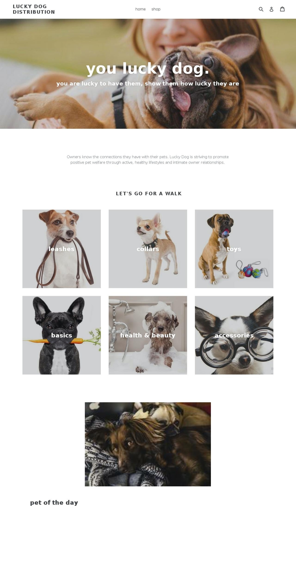 luckydogdistribution.com — Shopify storefront screenshot