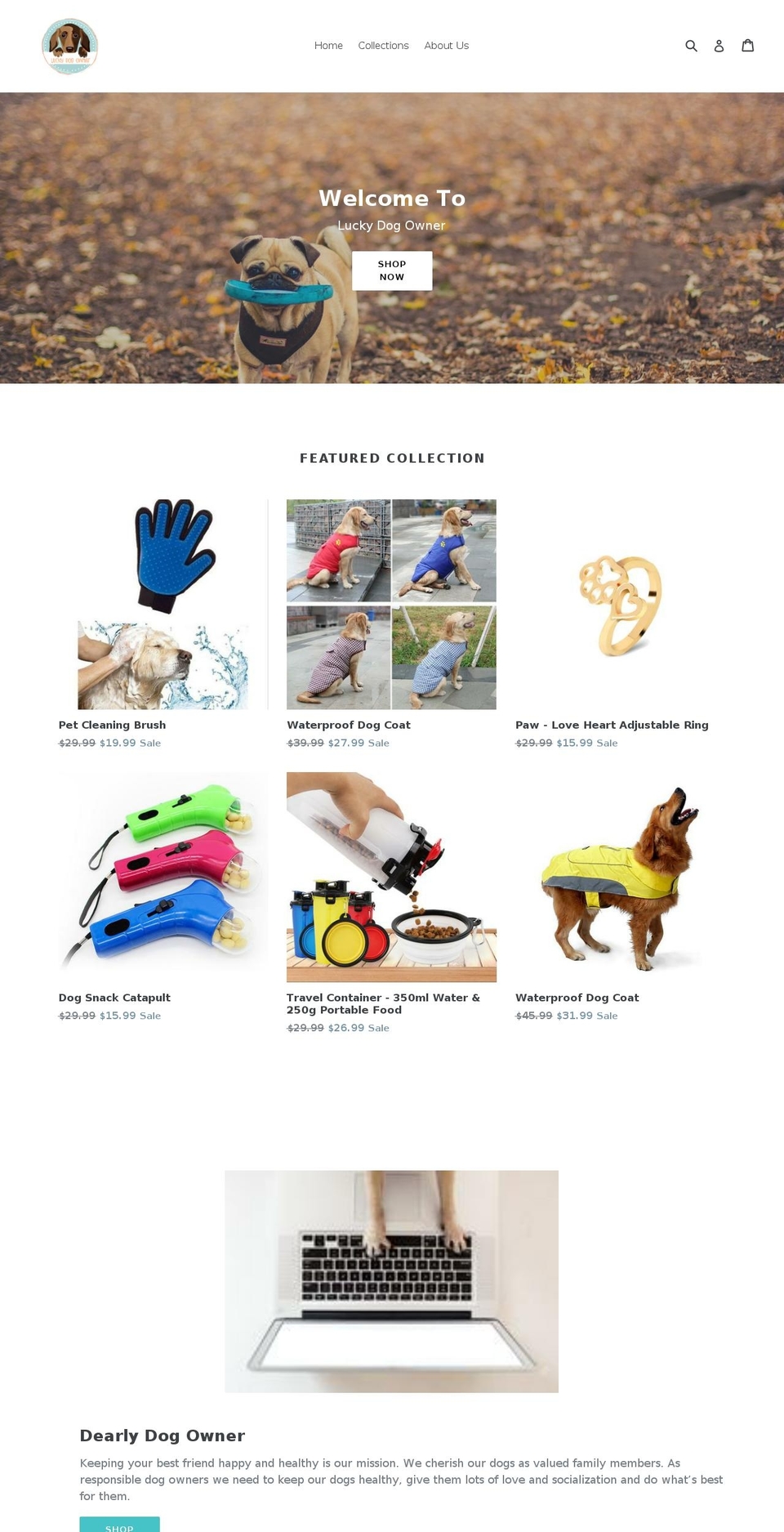luckydogowner.com — Shopify storefront screenshot