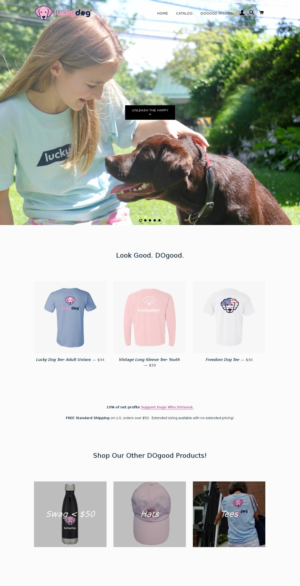 luckydogproject.com — Shopify storefront screenshot