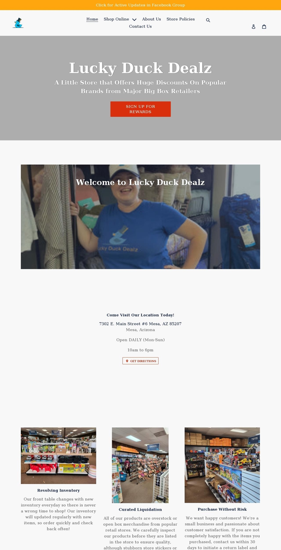 luckyduckdealz.com shopify website screenshot