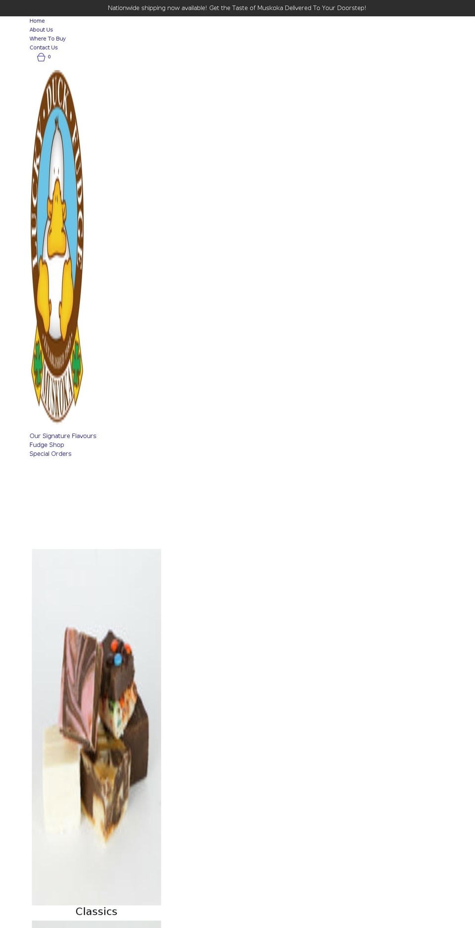 luckyduckfudge.com shopify website screenshot