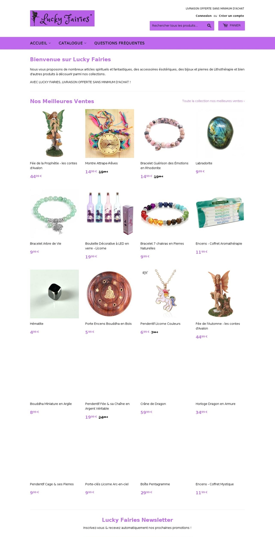 luckyfairies.com shopify website screenshot
