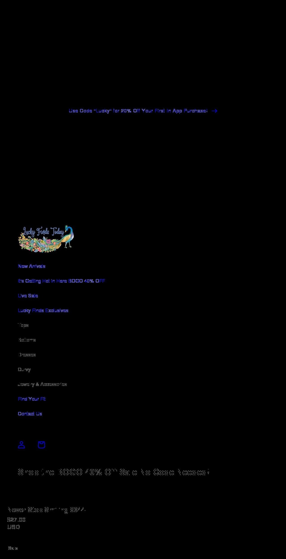 luckyfindstoday.com shopify website screenshot