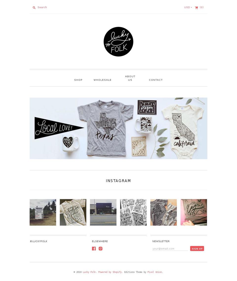 luckyfolkgoods.com shopify website screenshot