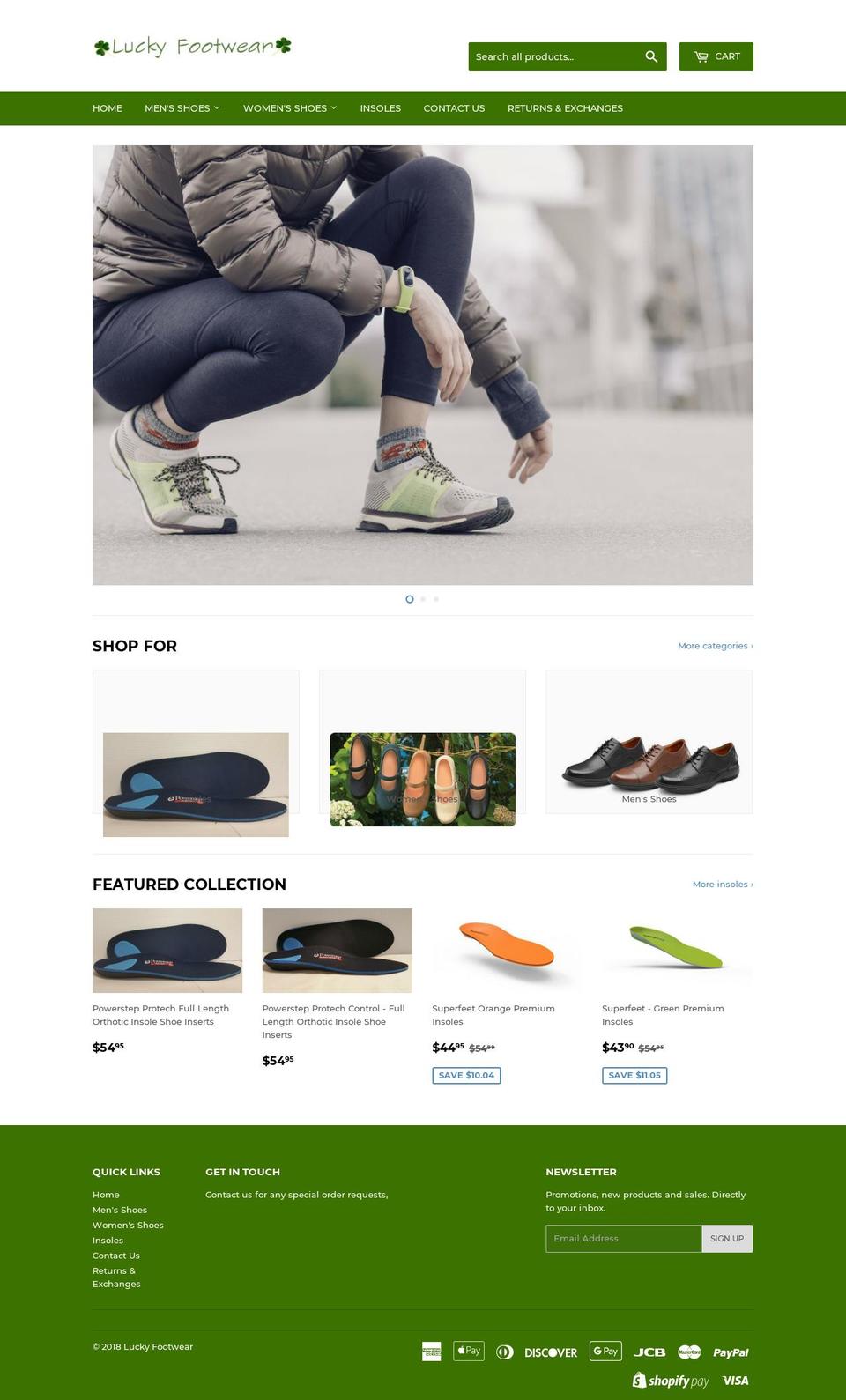 luckyfootwear.com shopify website screenshot