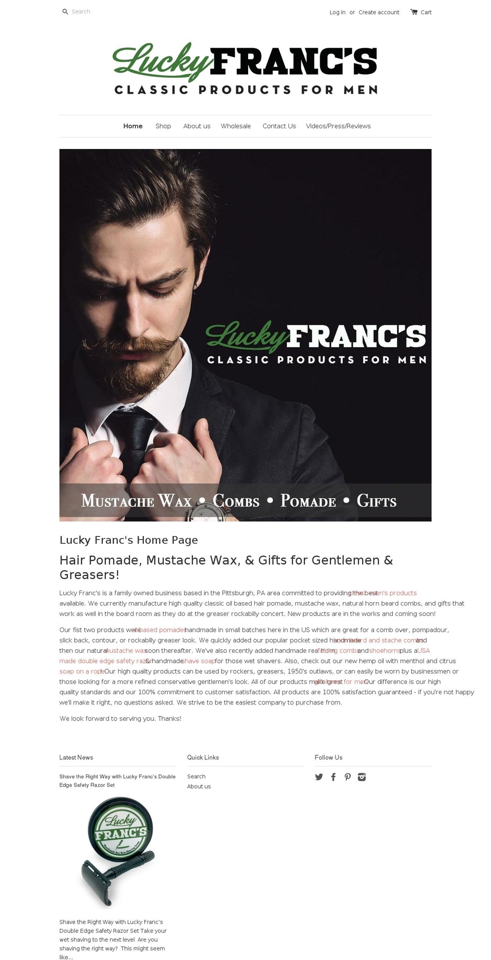 luckyfranks.com — Shopify storefront screenshot