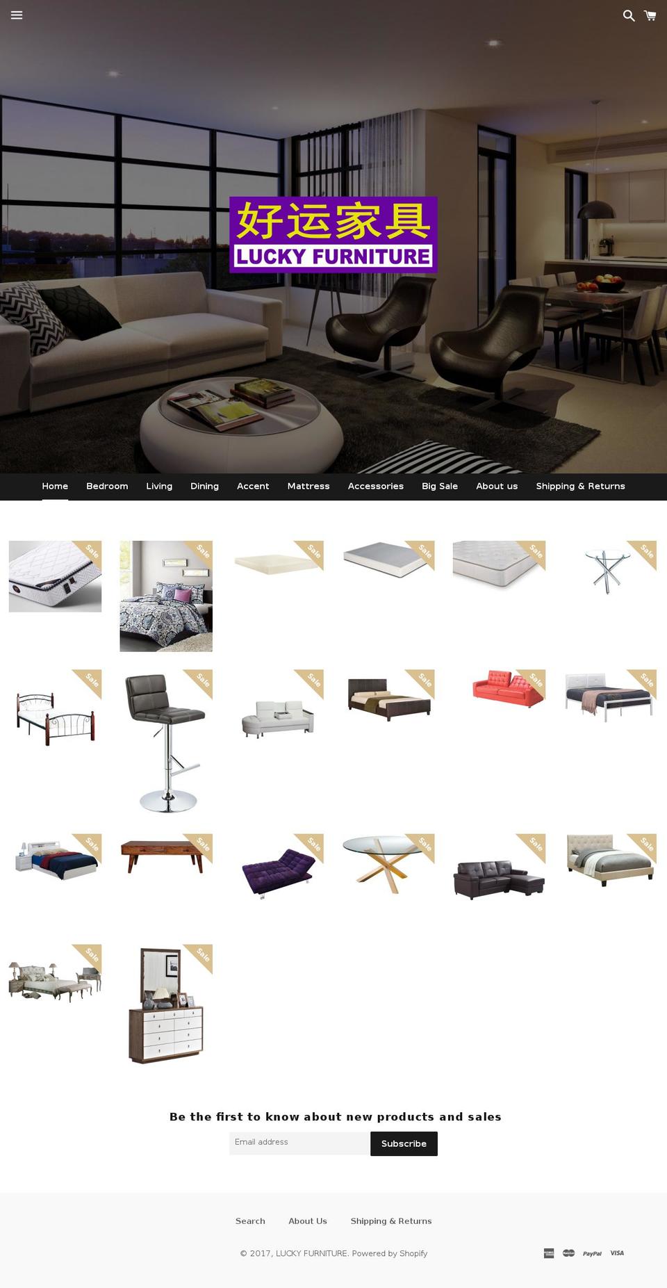 luckyfurniture.ca shopify website screenshot