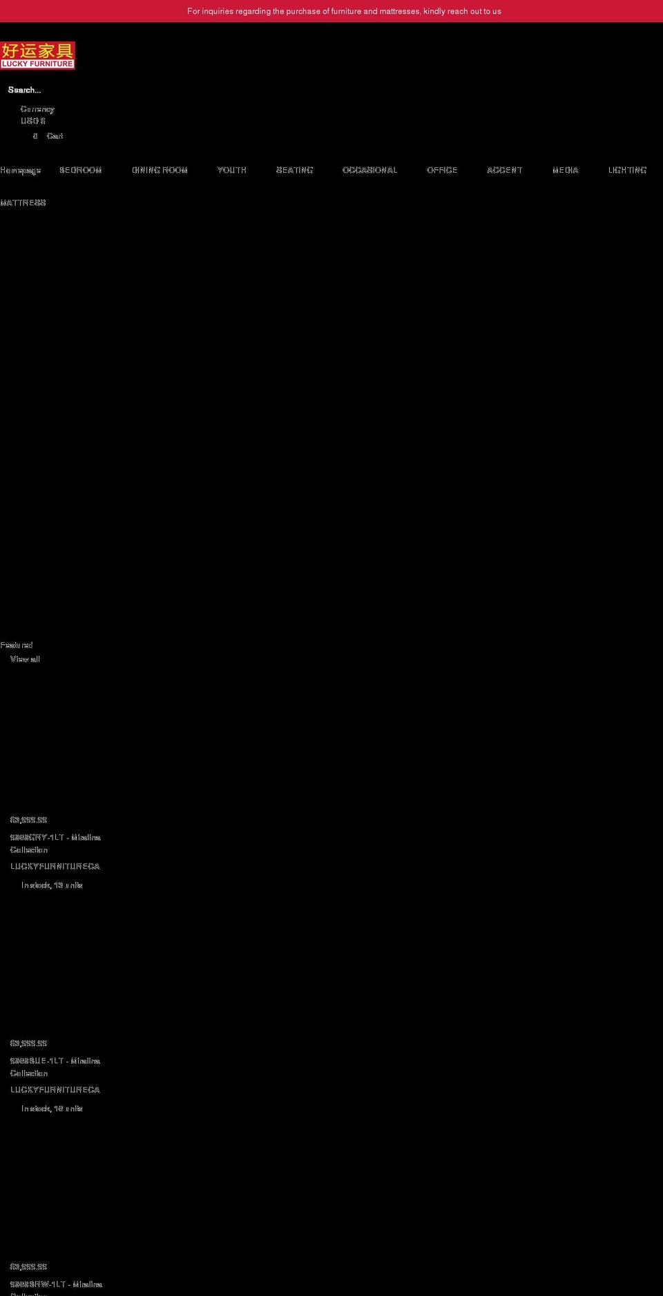 luckyfurniture.com shopify website screenshot