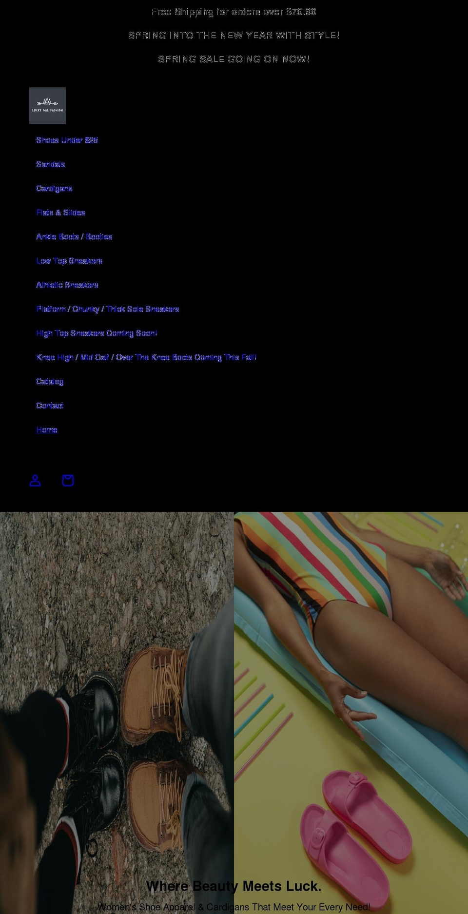 luckygalfashion.com shopify website screenshot