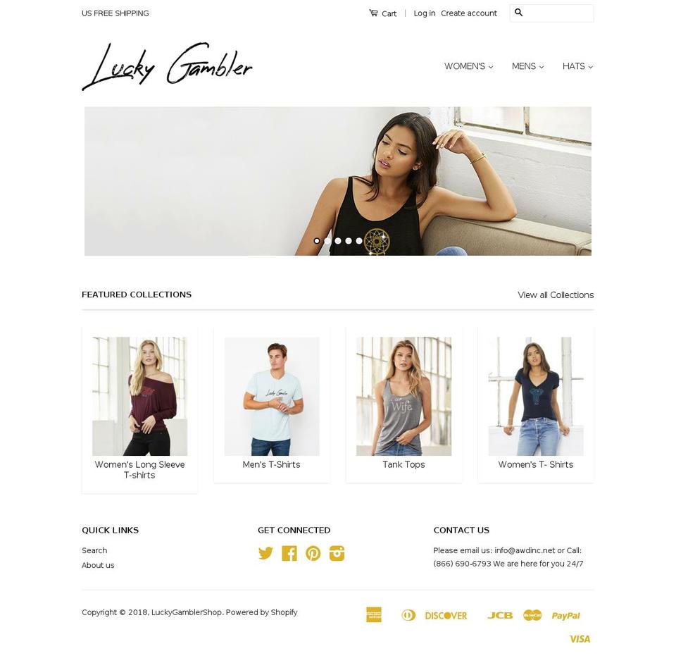 luckygamblershop.com — Shopify storefront screenshot