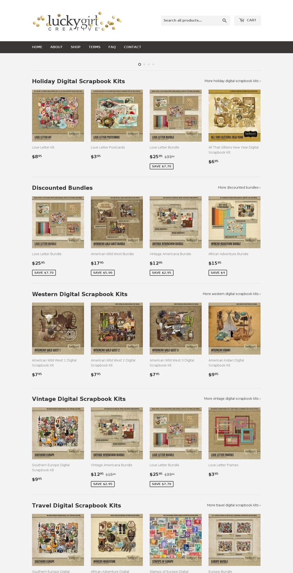 luckygirlcreative.com shopify website screenshot