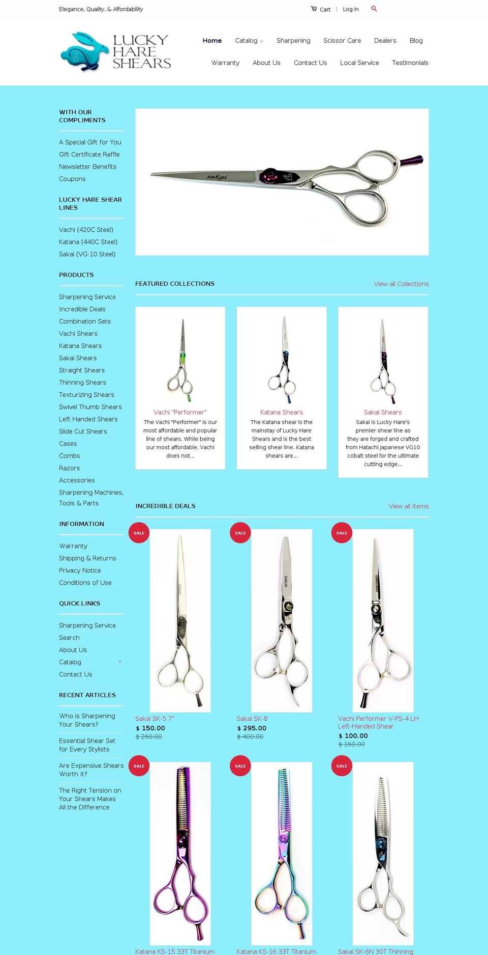 luckyhareshears.com shopify website screenshot