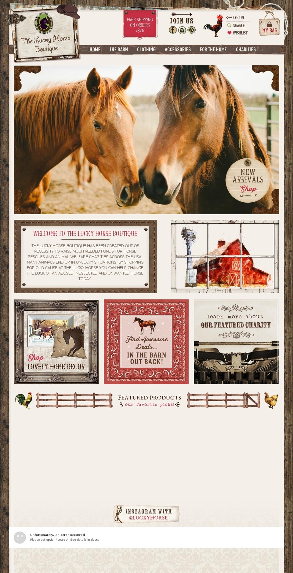 luckyhorseboutique.com — Shopify storefront screenshot