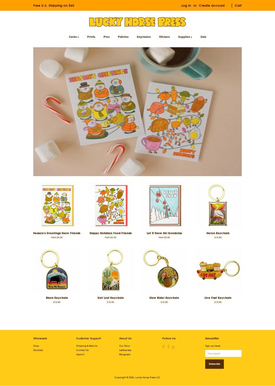 luckyhorsepress.com shopify website screenshot