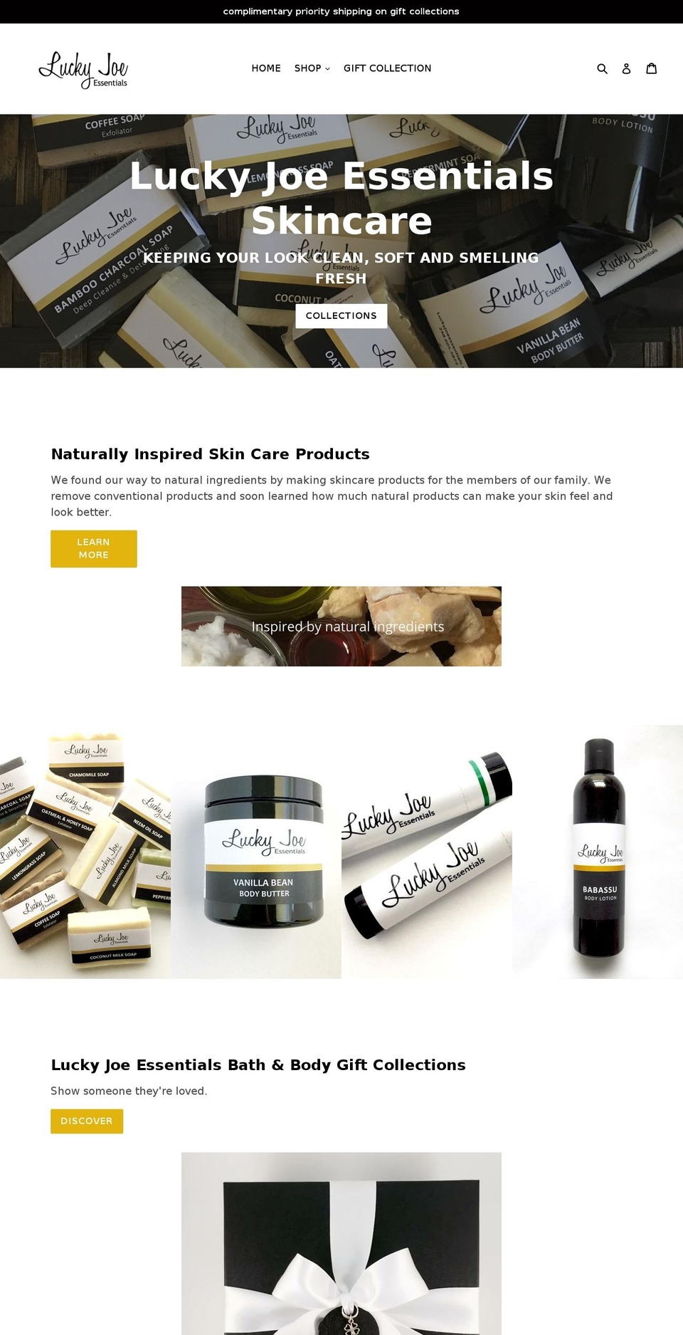 luckyjoeessentials.com shopify website screenshot