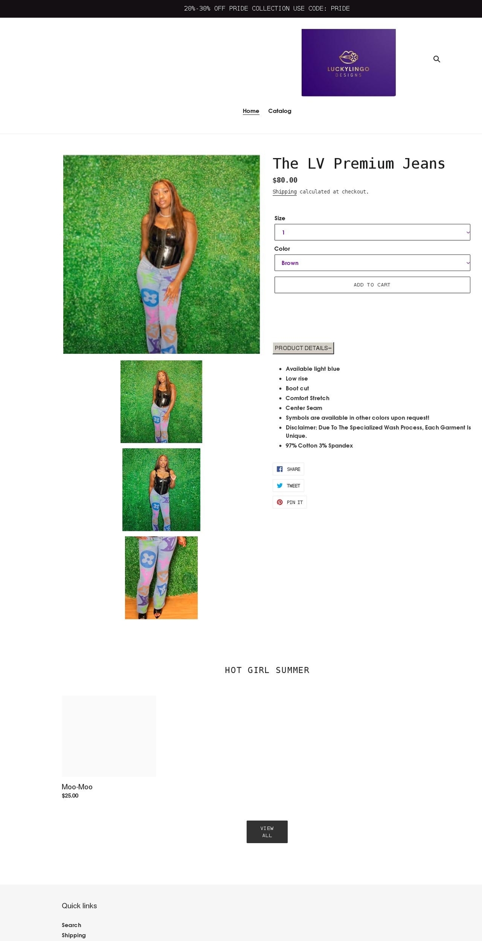 luckylingos.com shopify website screenshot