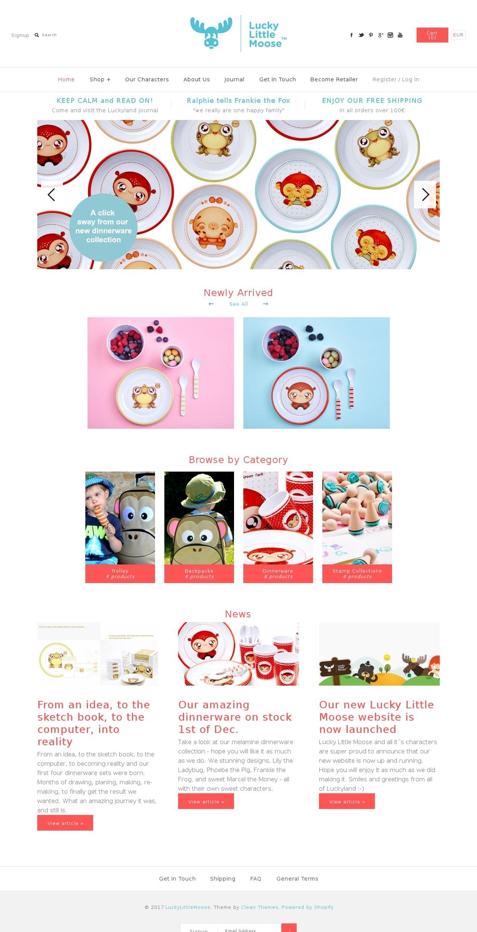 luckylittlemoose.com shopify website screenshot