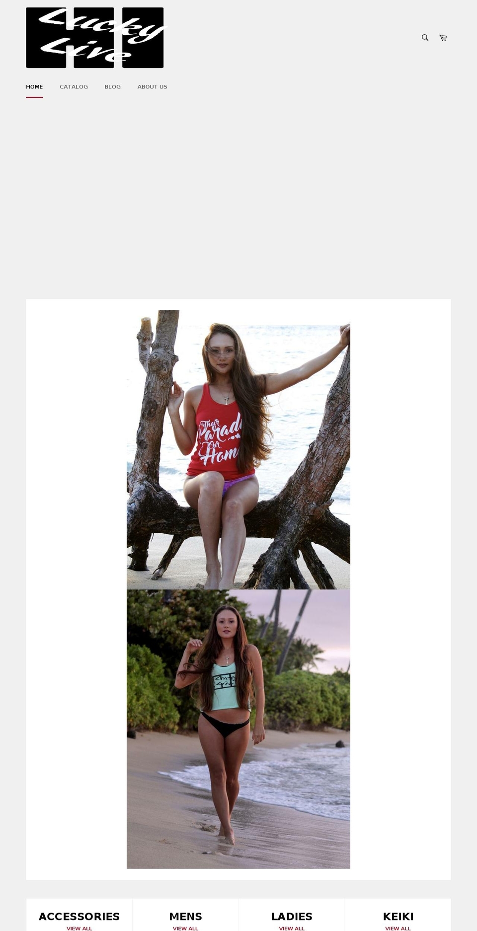 luckylivehiclothing.net shopify website screenshot