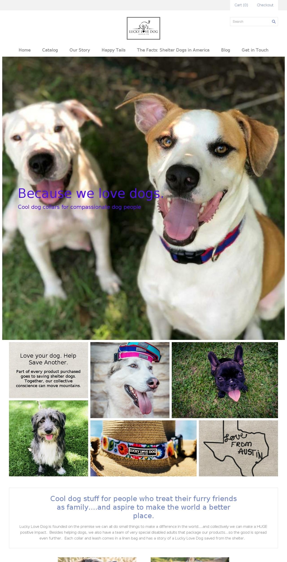 luckylovedog.org shopify website screenshot