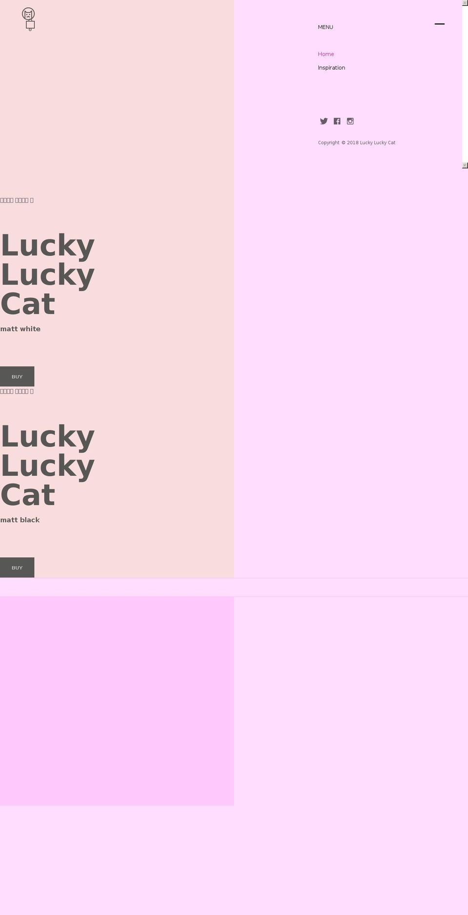 luckyluckycat.com — Shopify storefront screenshot