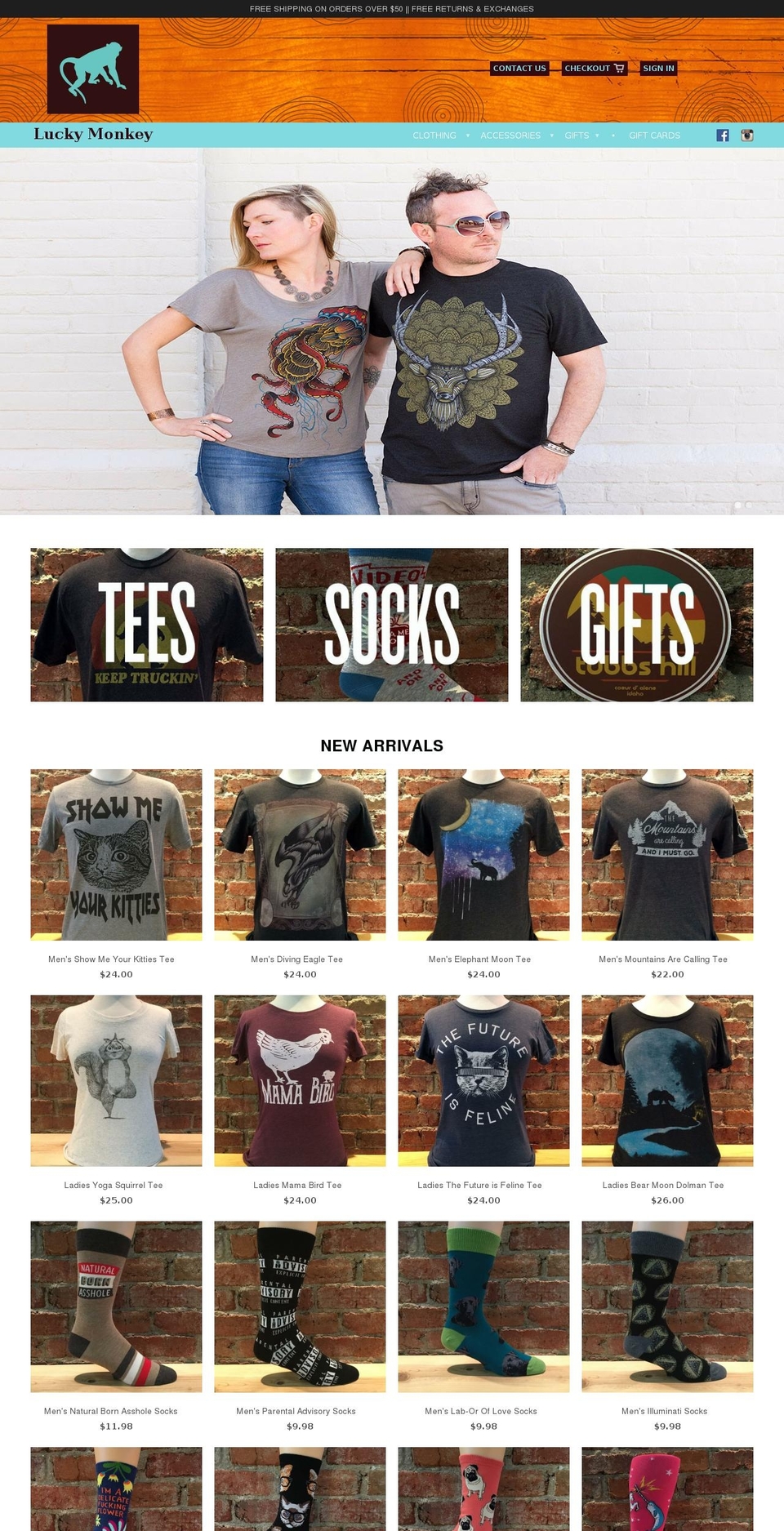 luckymonkey.com shopify website screenshot