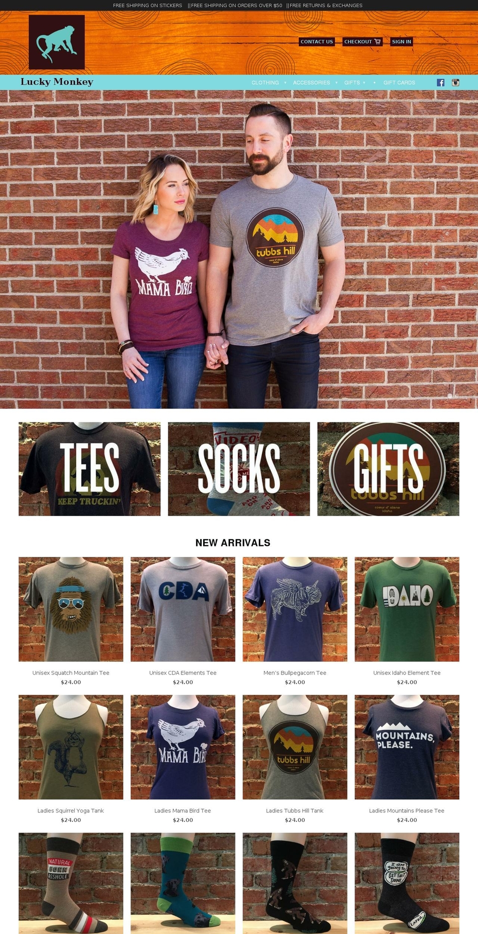 luckymonkeytrading.com — Shopify storefront screenshot