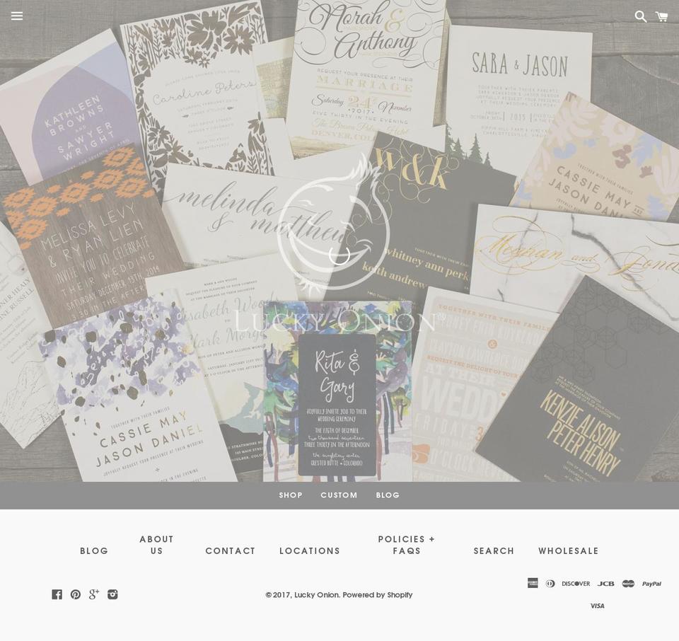 luckyonion.com shopify website screenshot
