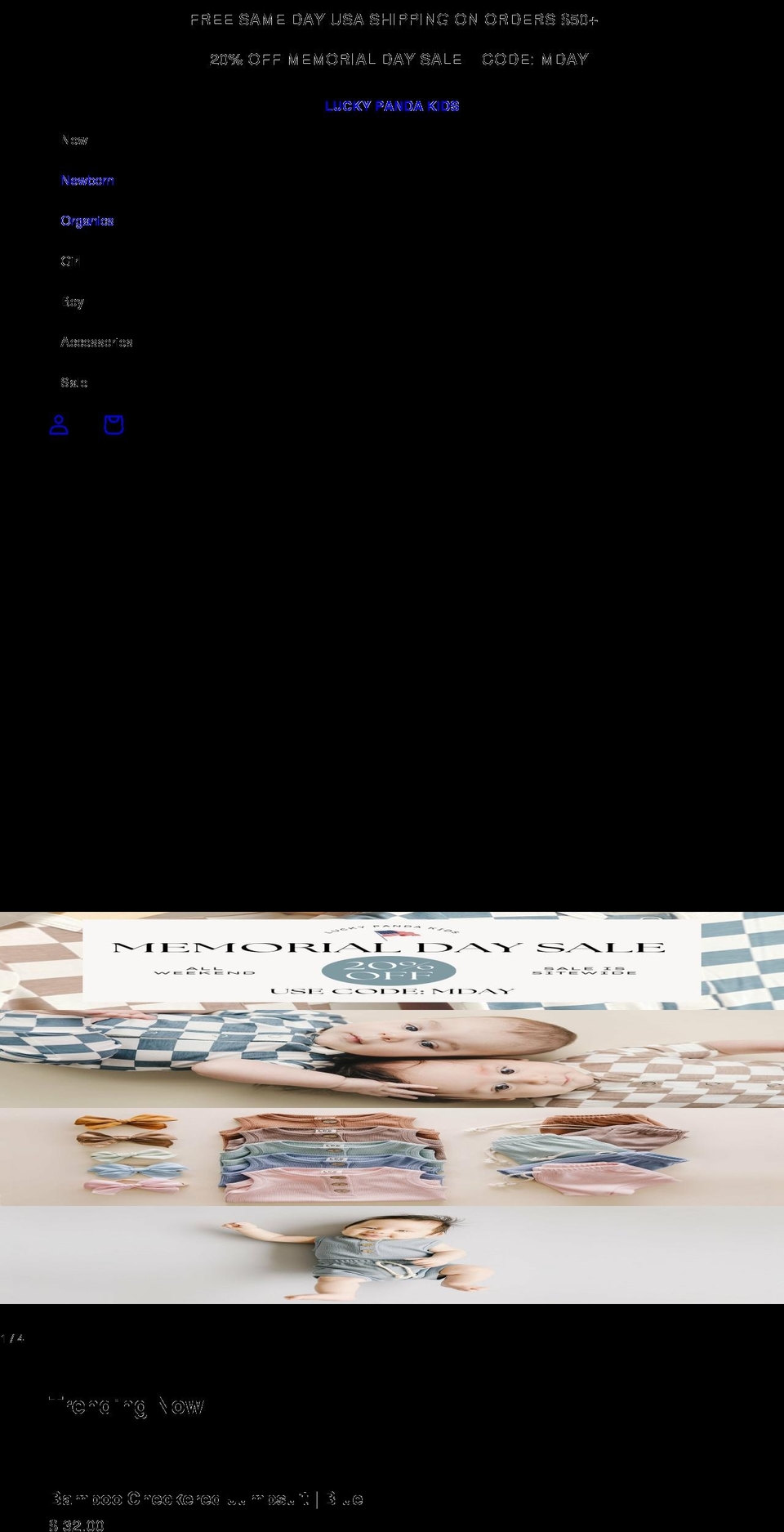 luckypandakids.com shopify website screenshot